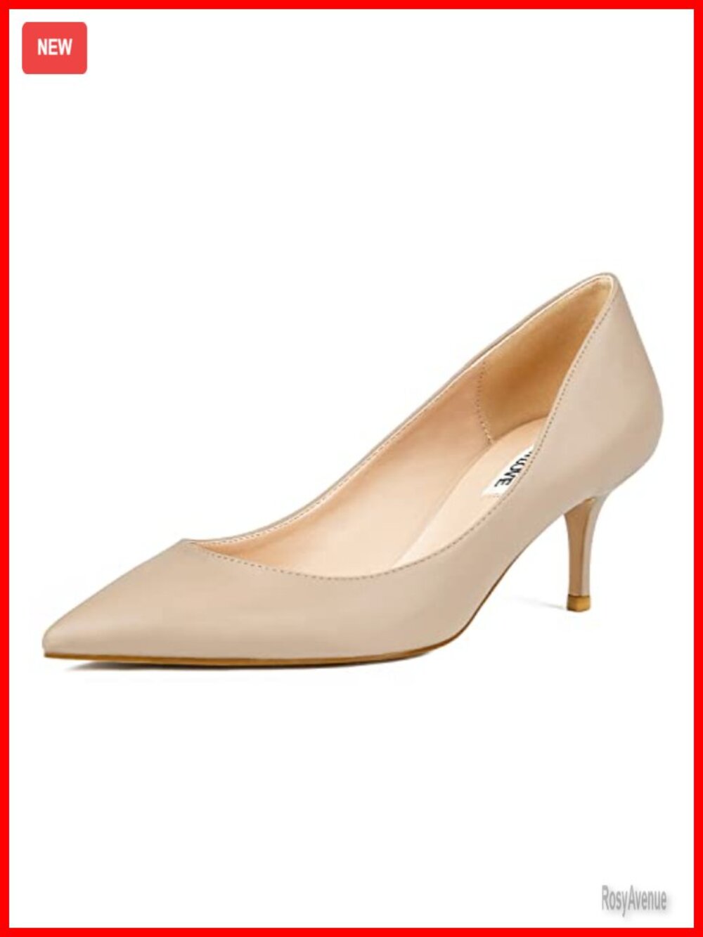 Kitten Heel Pointed Toe Pump Slip-On Work Shoe